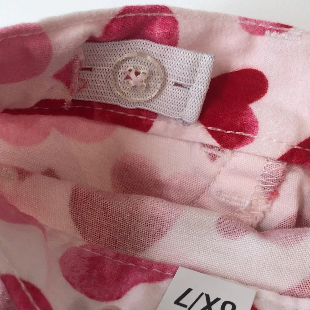 The Children’s Place Charming Red Pink Heart Print Girls Jeans 6X/7 NEW NWT